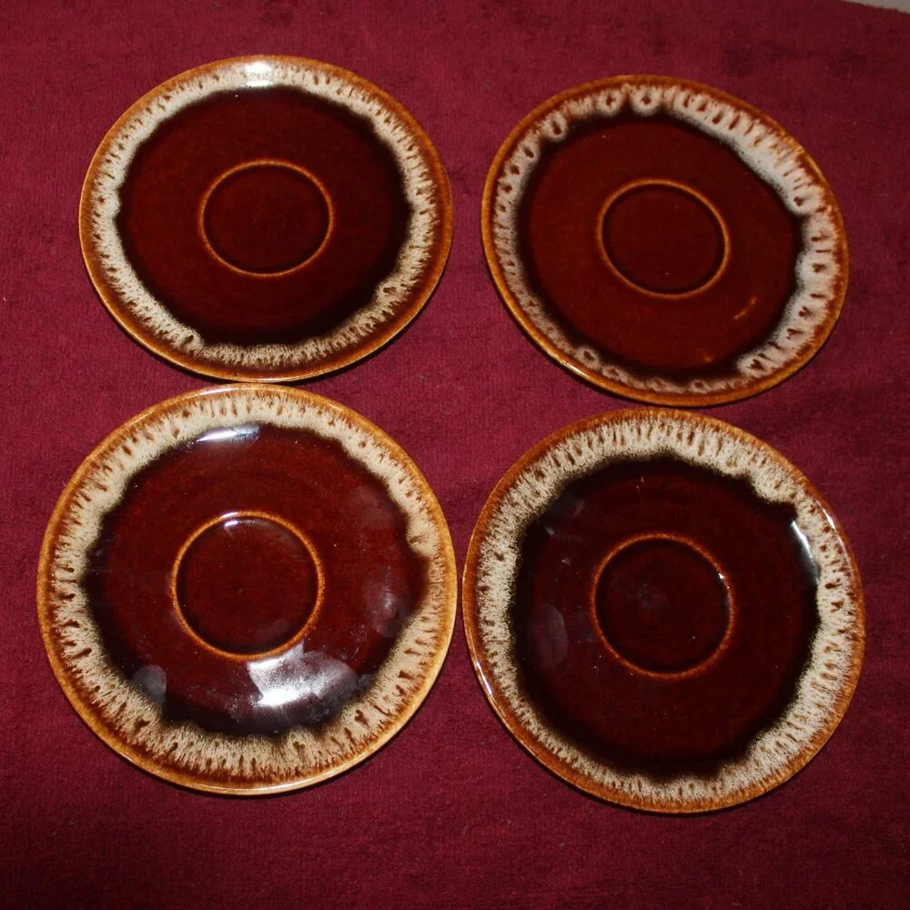 Vintage Hull Pottery Drip Saucers -Set of 4